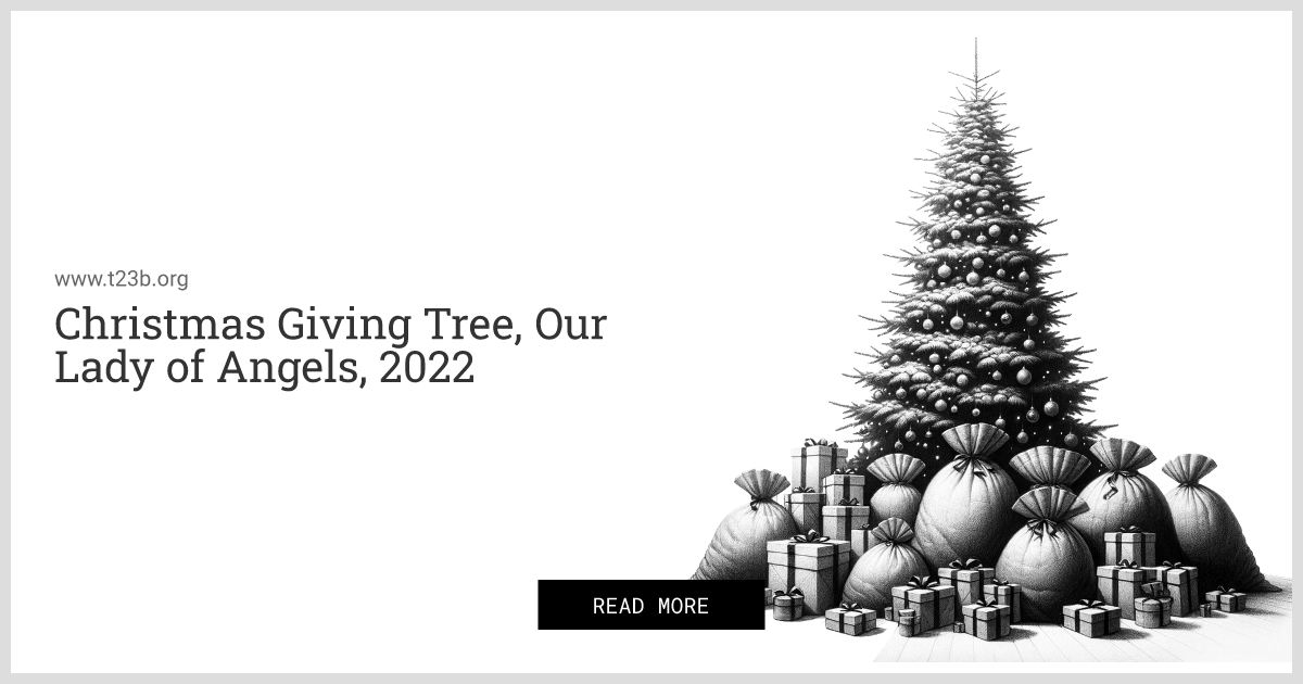 Christmas Giving Tree, Our Lady of Angels, 2022