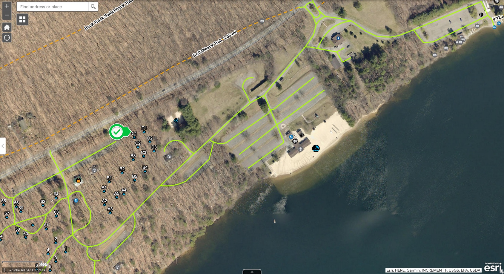 Mauch Chunk Lake Cabin & Campsite Map
