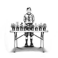 DALL·E 2023-10-28 21.35.45 - Pencil illustration on a pristine white canvas. A simplistic depiction of a community event shows a plastic foldable table in the forefront, populated DALL·E 2023-10-28 21.35.45 - Pencil illustration on a pristine white canvas. A simplistic depiction of a community event shows a plastic foldable table in the forefront, populated